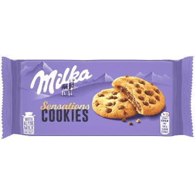 Меки бисквити Milka с млечен пълнеж 156гр