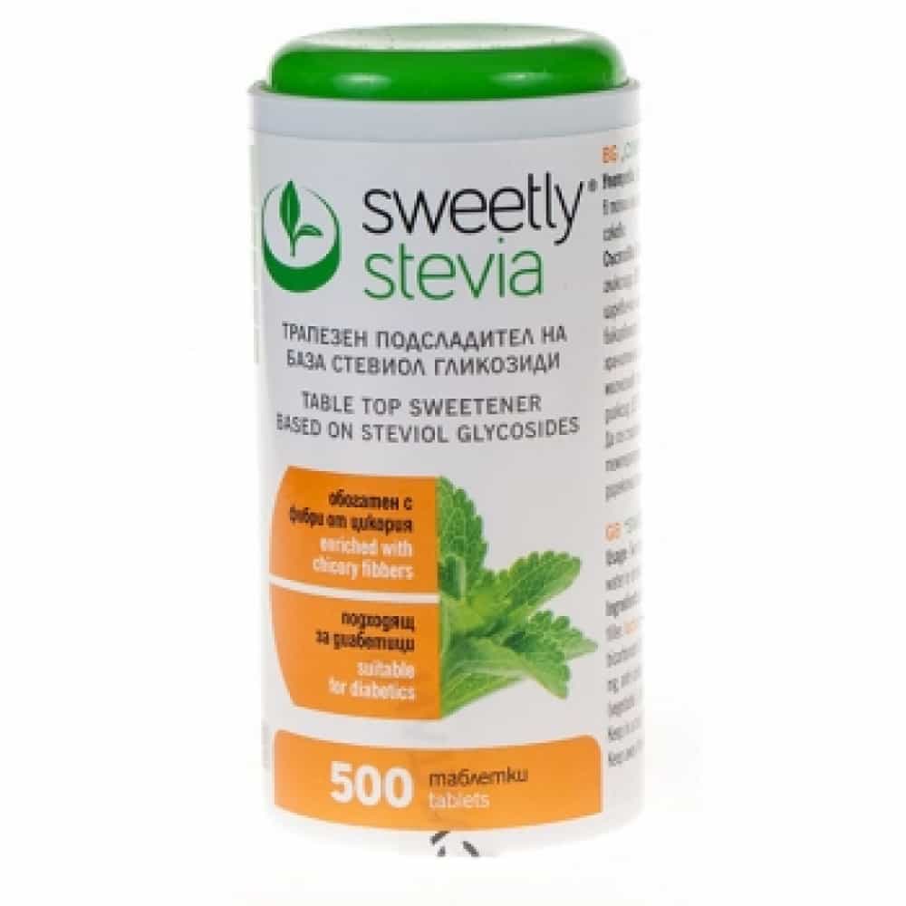 Подсладител Sweetly stevia 500 таблетки