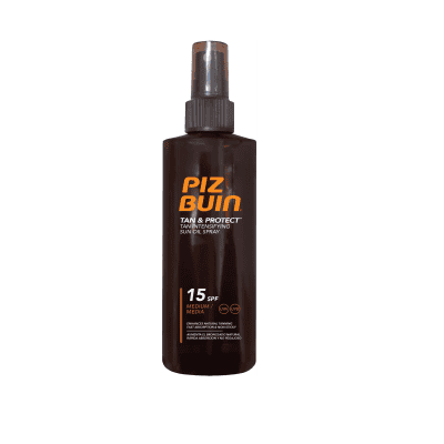 Спрей олио Piz Buin бърз тен SPF15 150мл