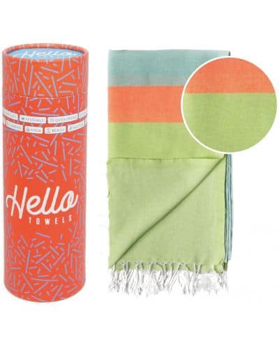 Плажна кърпа Hello towels neon зел./синьо