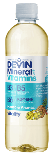 Мин. вода Devin Vitamins ан./манго 0,425л.