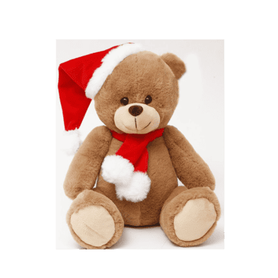 Плюшено мече с коледна шапка 20 см