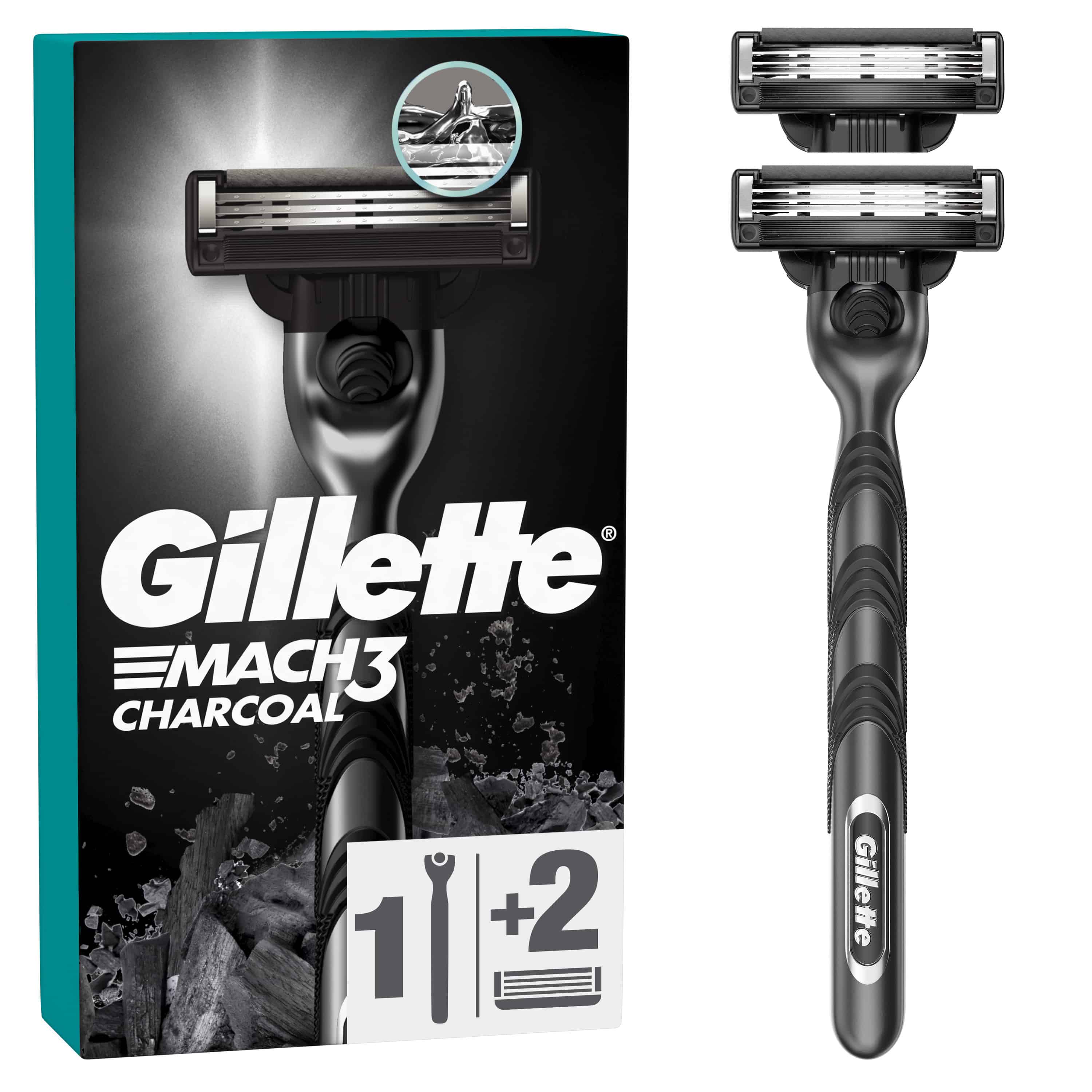 Самобр.Gillette Mach3 Charcoal1бр+2ножчета