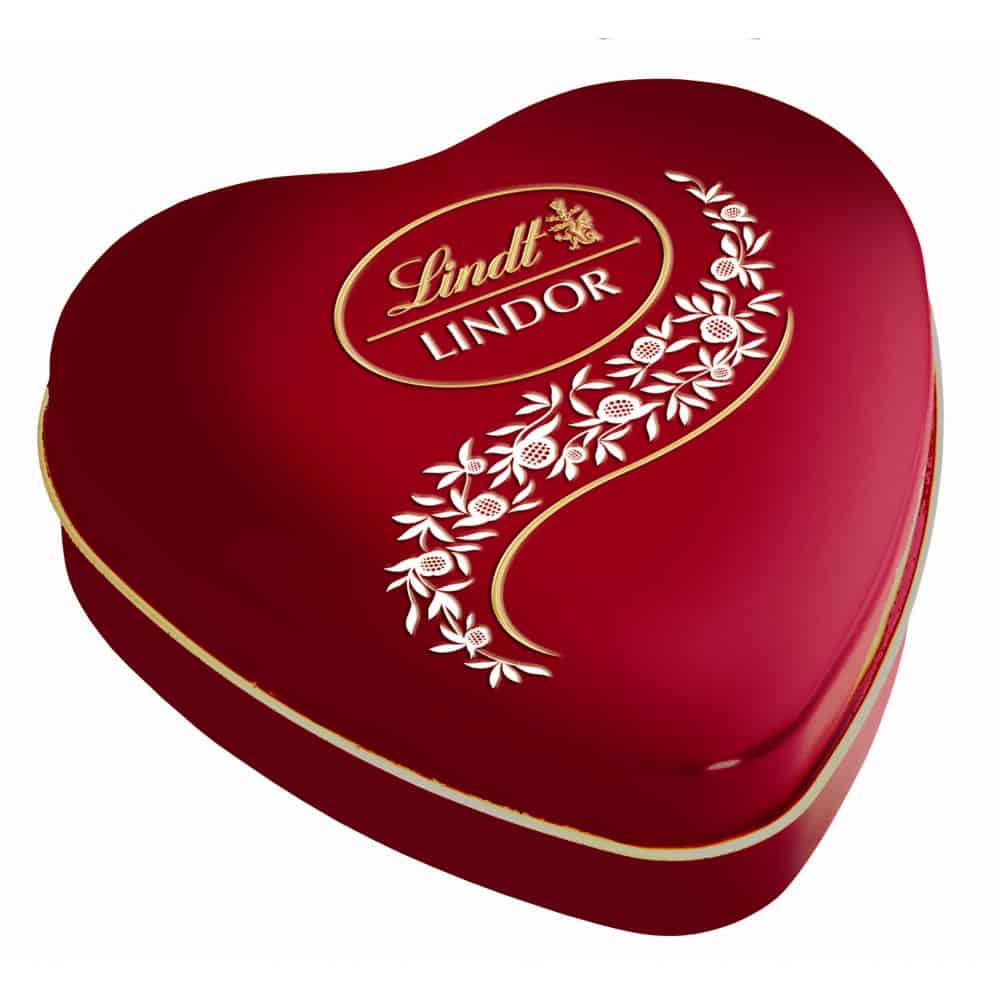 Шоколадови бонбони Lindt с мет.сърце 50гр