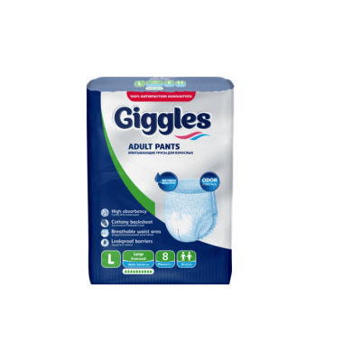 Пелени гащи за възр.Giggles р-р L 8бр