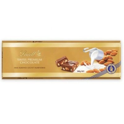 Млечен шоколад Lindt с цели бадеми 300гр