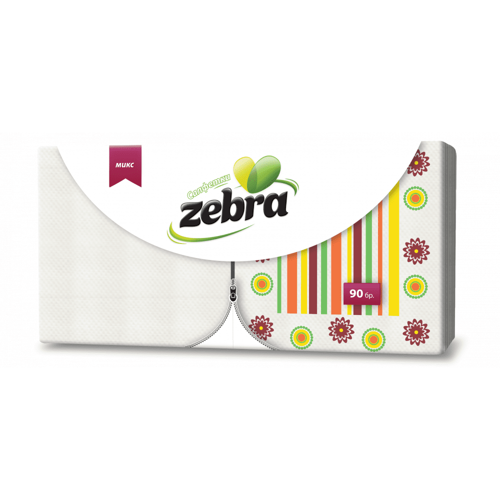 Салфетки Zebra 90 бр