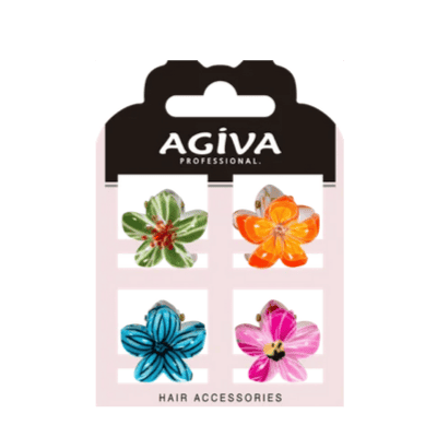 Шнола за коса agiva pro цвете 2.5см 4бр