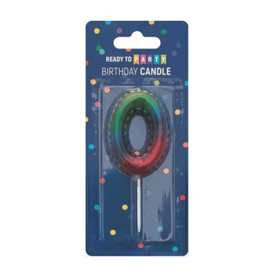 Свещ за рожден ден-0 -дъга-6см-1бр
