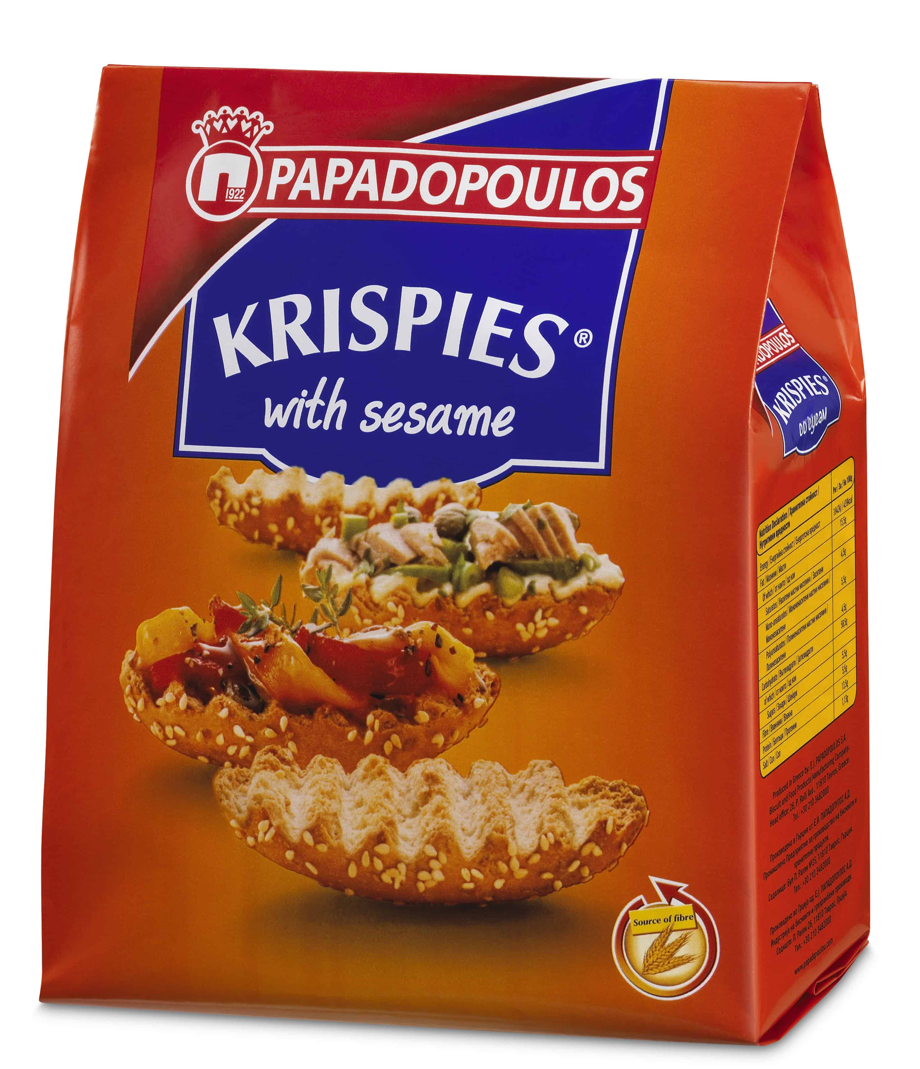 Сухари Krispies със сусам, 200 гр.