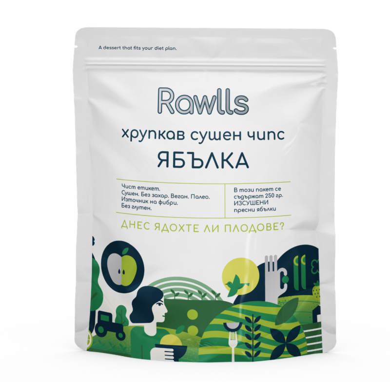 Сушен чипс Rawlls ябълка 30гр