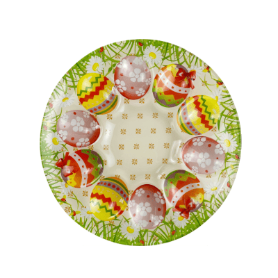 Стъкл.великденска чиния за 10 яйца