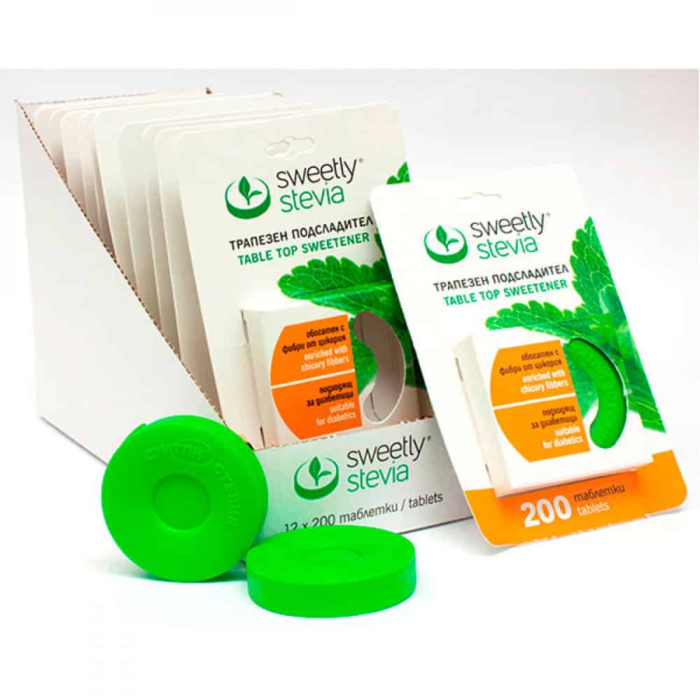 Подсладител Sweetly stevia 200 таблетки 