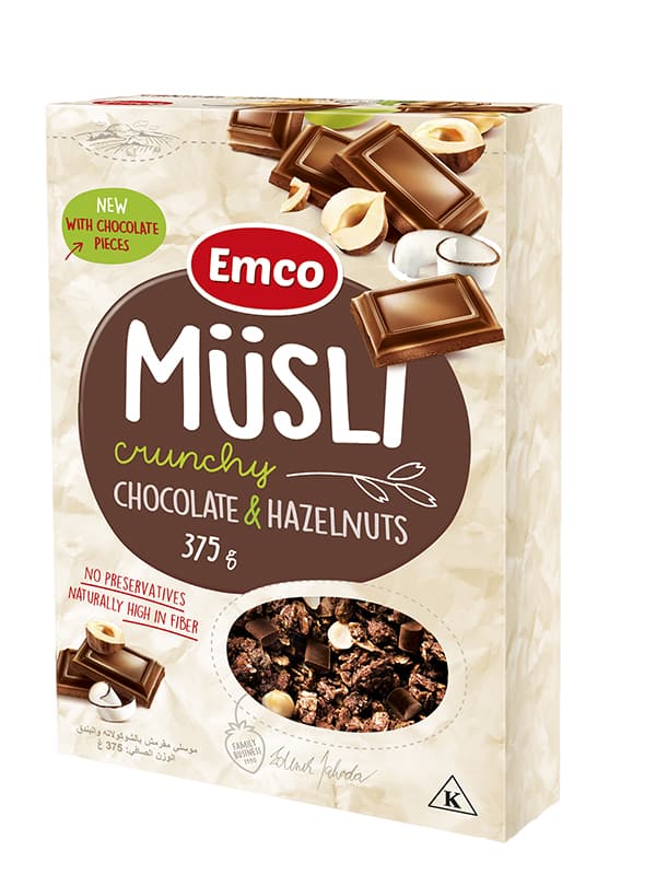 Мюсли Emco Crunchy Шоколад и Лешници 375гр