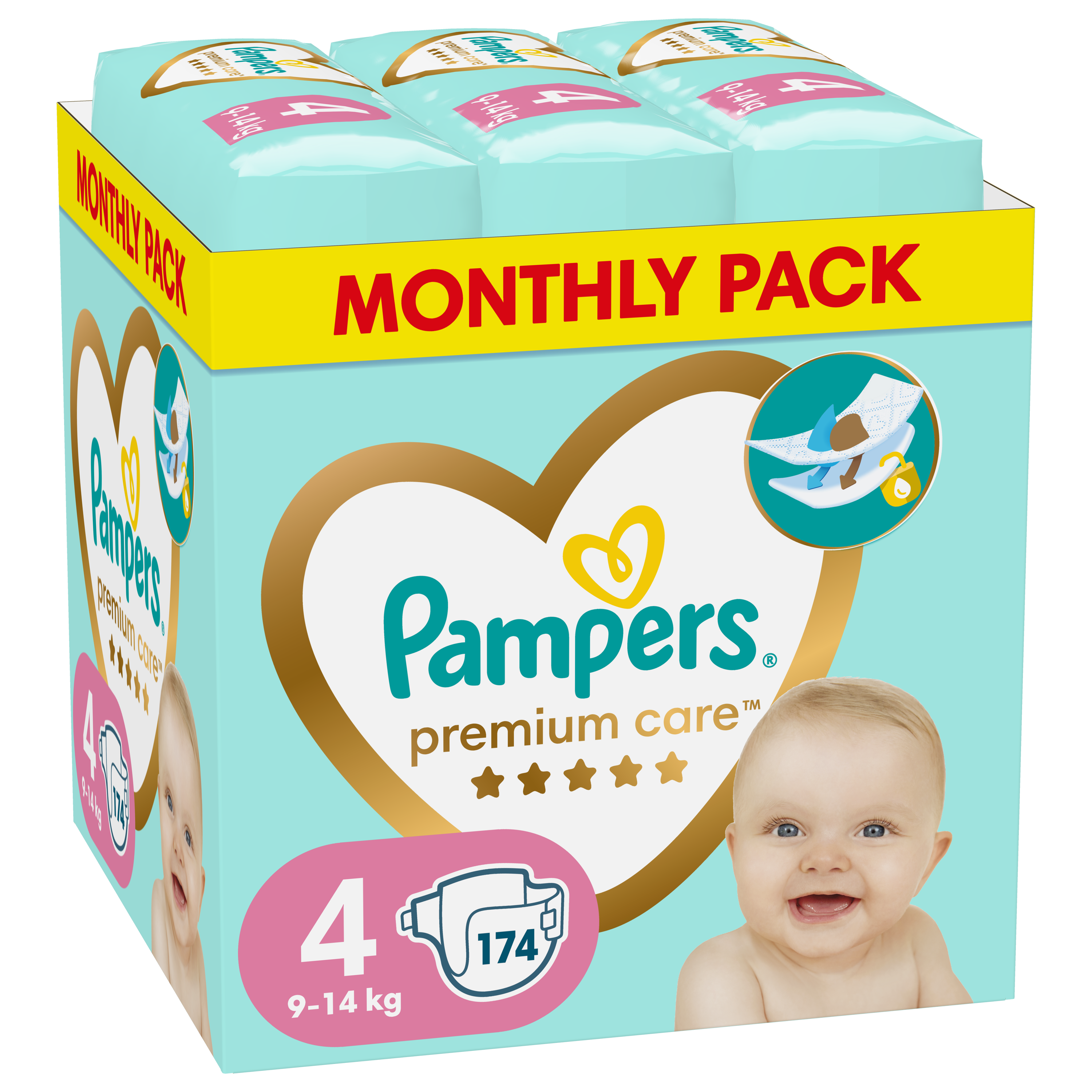 Пелени Pampers Prem.Care MSB S4 макси174бр