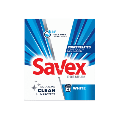 Прах Savex пауър 2в1 бяло пране 320гр/4пр