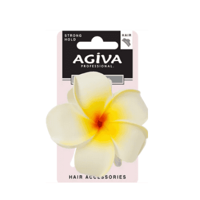 Шнола за коса текст.agiva pro б.цвете 8см