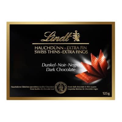 Швейцарски тъмен шоколад Lindt Thins 125гр