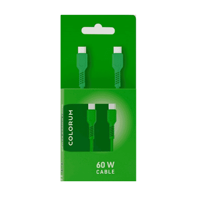 Кабел colorum  usb-c usb-c 1,8m  зелен 