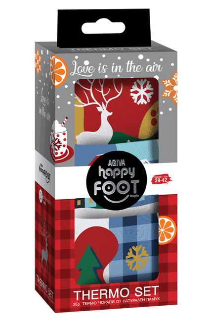 Зимни термо чорапи Happy Foot с памук, 3бр