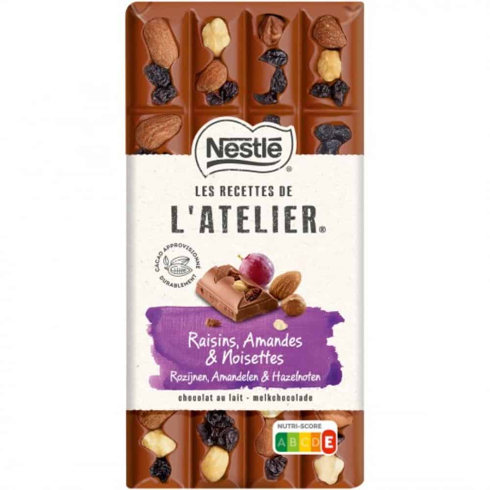 Шоколад L`Atelier стафиди, лешници, бадеми 170 гр