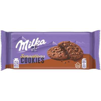 Меки бисквити Milka с какаов пълнеж 156гр