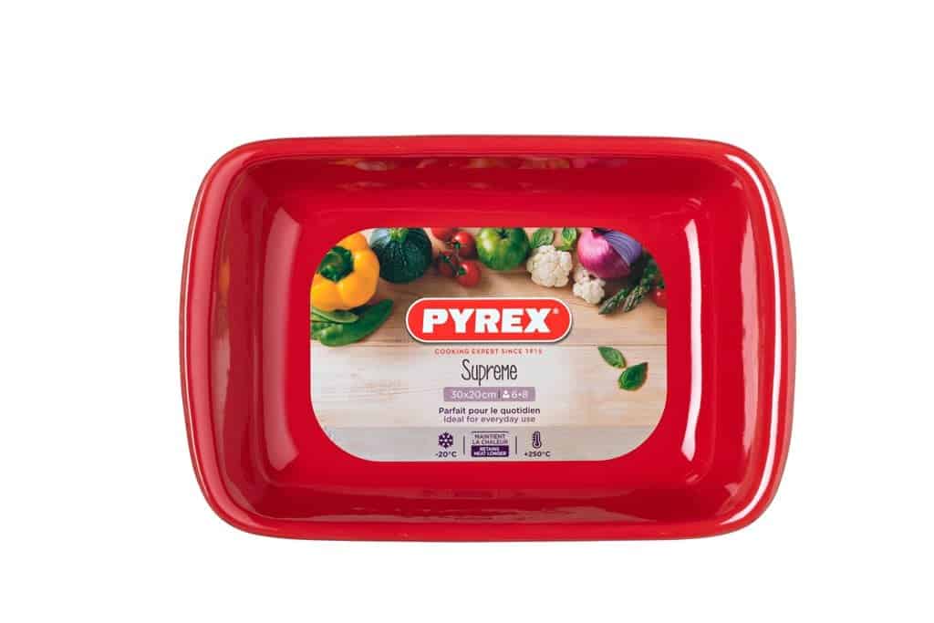 Тава Pyrex правоъг.керамична 3,2л червена