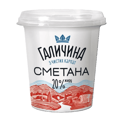 Сметана заквасена 20% 300гр