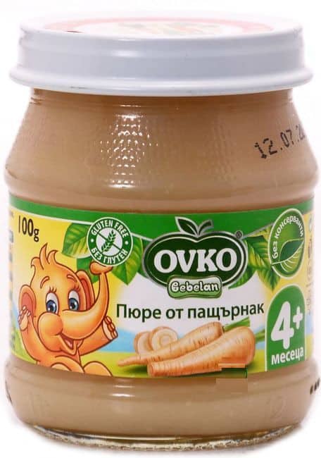 Пюре Ovko пащърнак 4+ 100гр