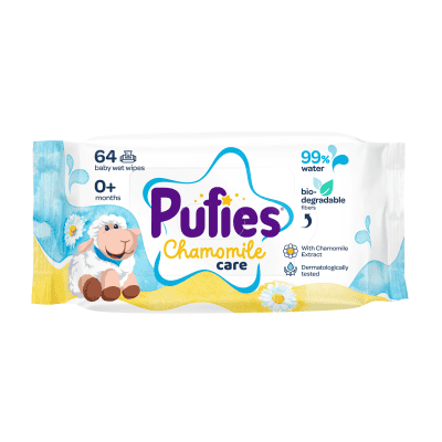 Влажни кърпи Pufies Лайка 99% вода 64бр