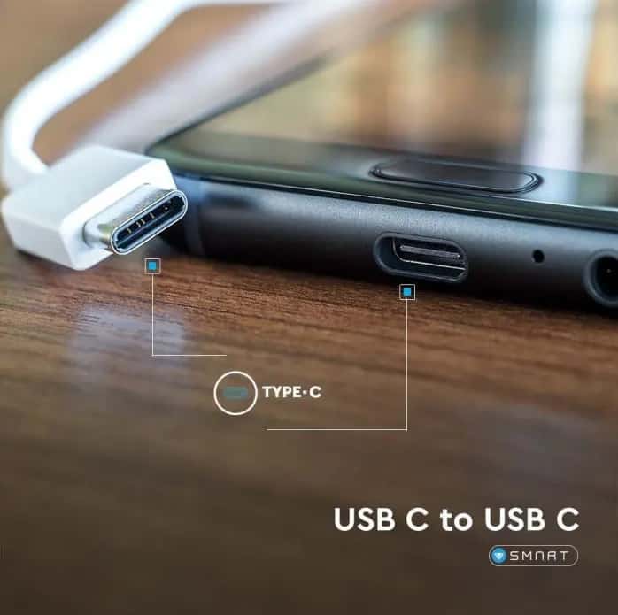 Тип C USB Кабел бял 6681