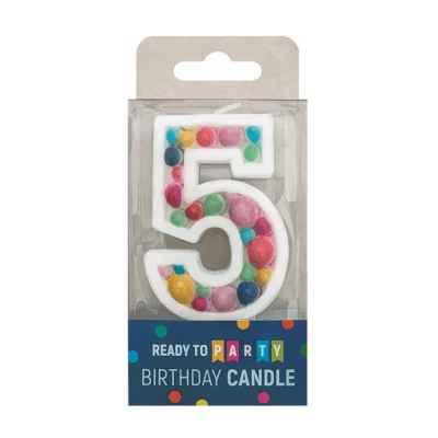 Свещ за рожден ден-5-двулицева-7.6см-1бр