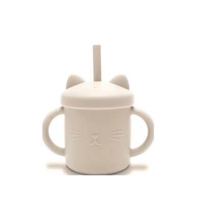 Силиконова чаша дръжки+сламкa natлbeige