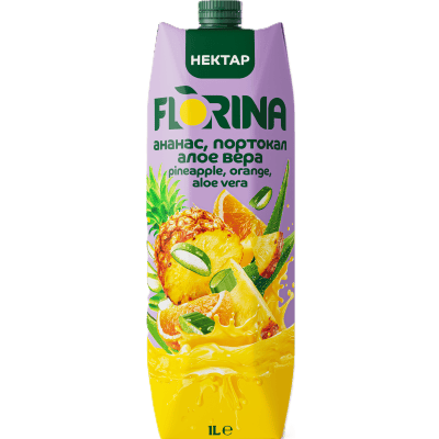 Нат. сок Florina Ананас, порт. и алое 1л