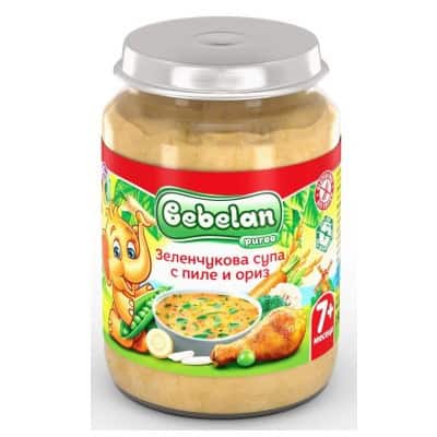 Пюре Bebelan Зелен. Супа Пилешко 6м+ 190гр