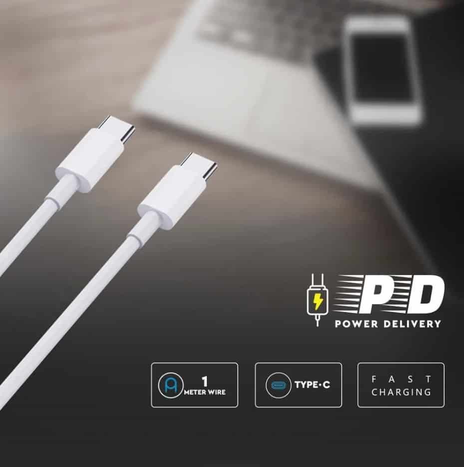 Тип C USB Кабел бял 6681