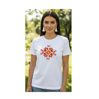 Бяла тениска с шевица плодородие 2XL