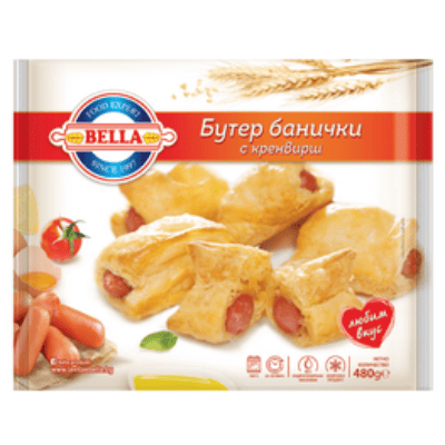 Мини банички Bella със кренвирши 480 гр