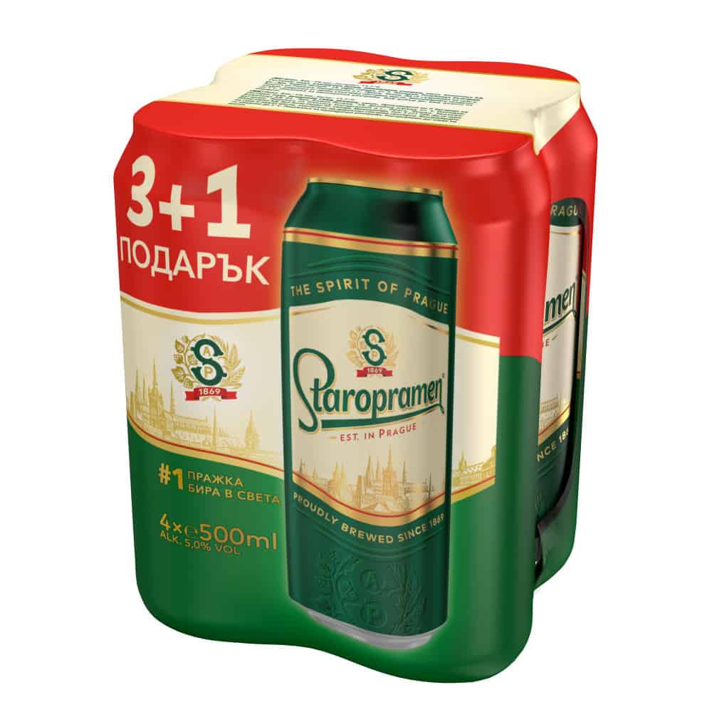 Бира Staropramen кен 4х0.5л