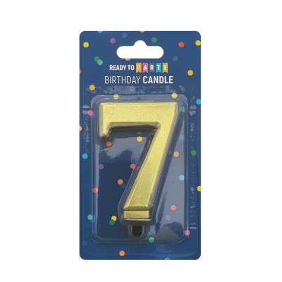 Свещ за рожден ден цифра 7 злато 8см 