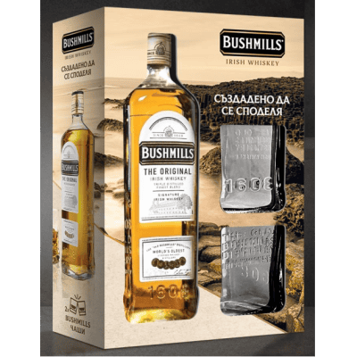 Уиски Bushmills 700мл + 2 чаши ниски