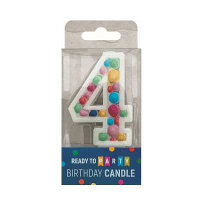 Свещ за рожден ден-4-двулицева-7.6см-1бр