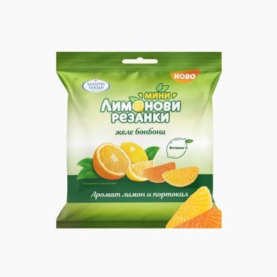Бонбони жел. лимонови резенки 80гр