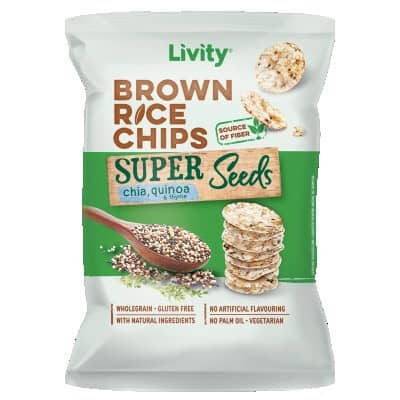 Чипс оризов ливити чиа/киноа/мащерка 60гр