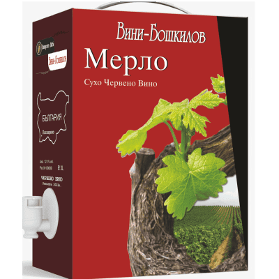 Червено вино мерло Вини Бошкилов 3л