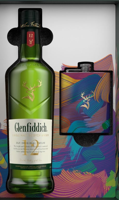 Уиски Glenfiddich 12 г. 0.7 л + фласк