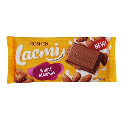 Шоколад Roshen Lacmi с цял бадем 90гр