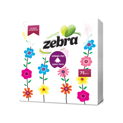 Салфетки Zebra печат 75 бр