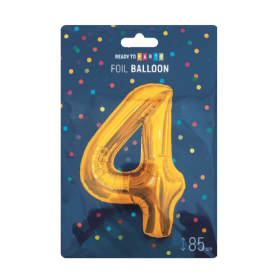 Фолиев балон цифра 4 злато 85см 