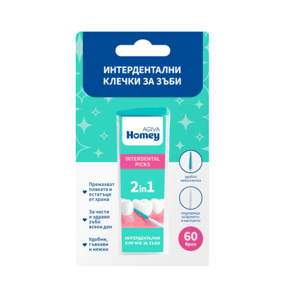 Клечки за зъби интердент.Agiva homey 60бр